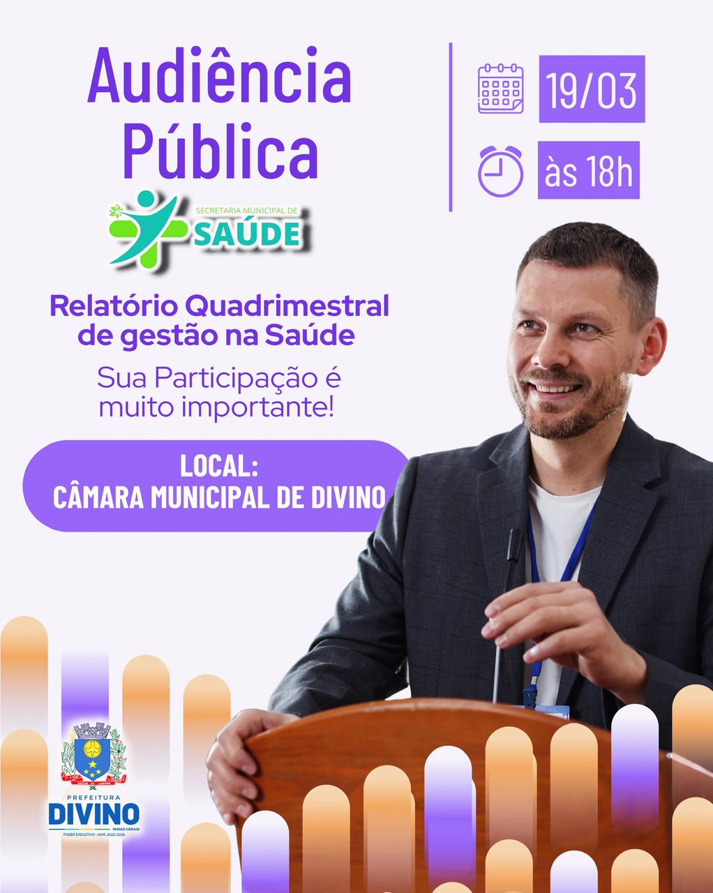 Audiência Pública apresentará Relatório Quadrimestral da Gestão na Saúde em Divino