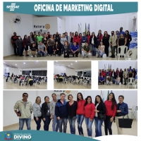 Donos de micro empresas e pequenos negócios, juntamente com funcionários da Oficina de Marketing Digital através da Sala Mineira em parceria com o Sebrae.